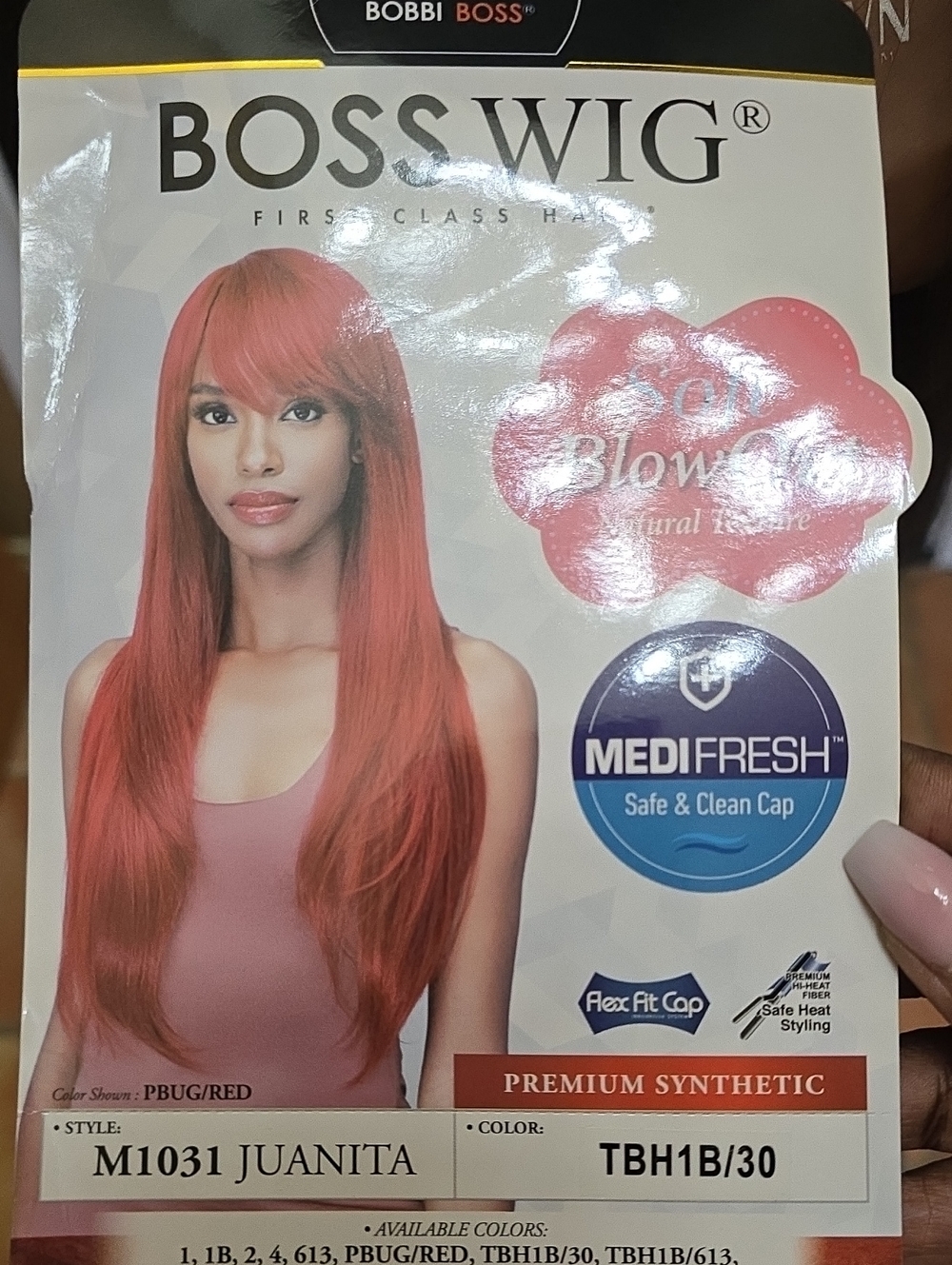 NWT Boss Juanita Synthetic Wig W/Bangs